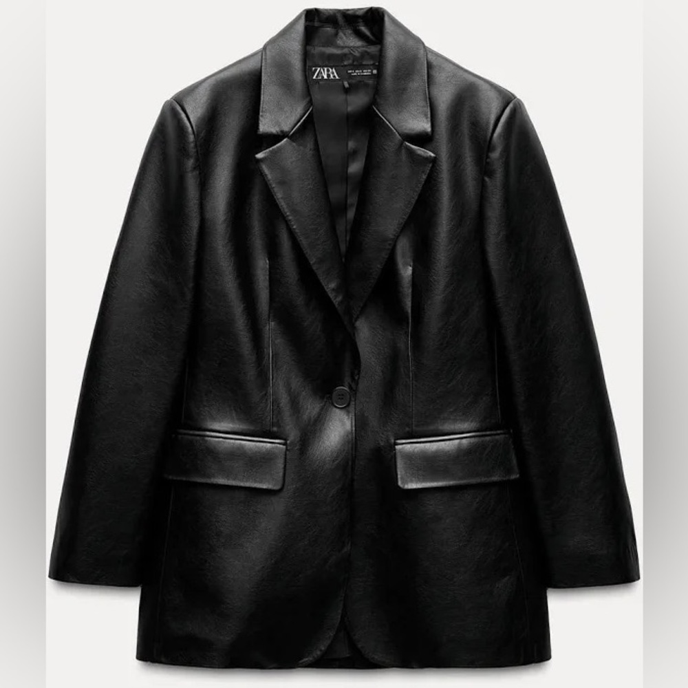 Zara Faux Leather Blazer